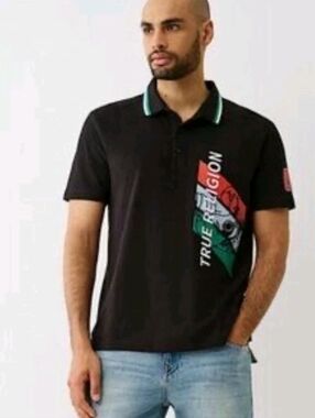 True Religion Sport Buddha relaxed polo shirt Jet Black Small